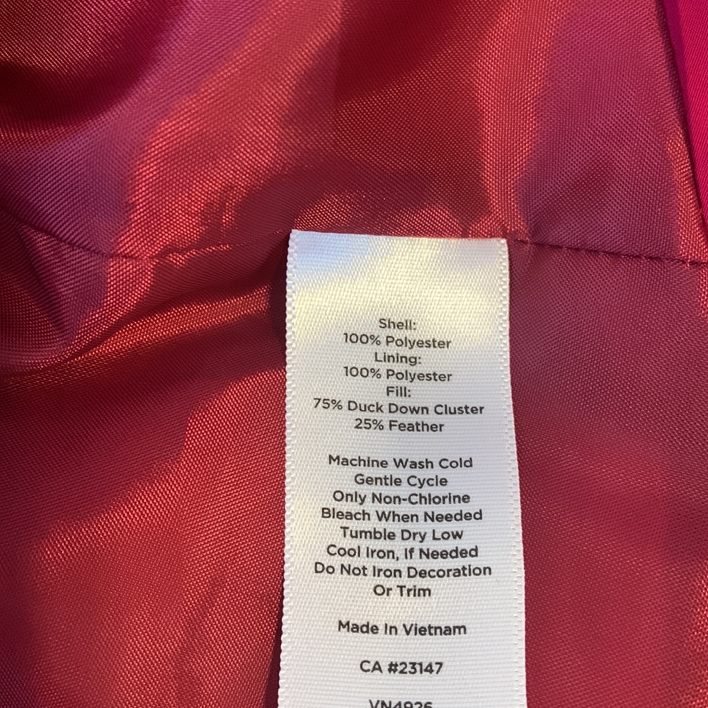 Talbots Puffer Vest Duck Down Magenta - Picture 3 of 6
